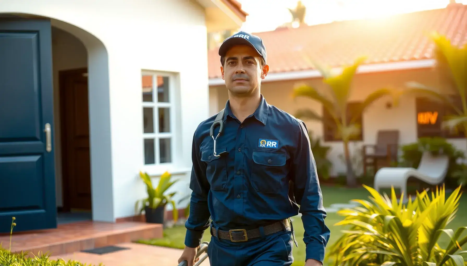 Técnico RRMS Desentupidora chegando em residência em Campinas
